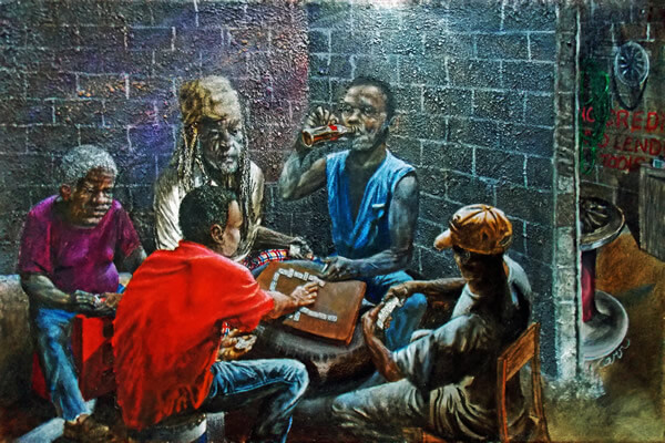 Painting of Domino Players